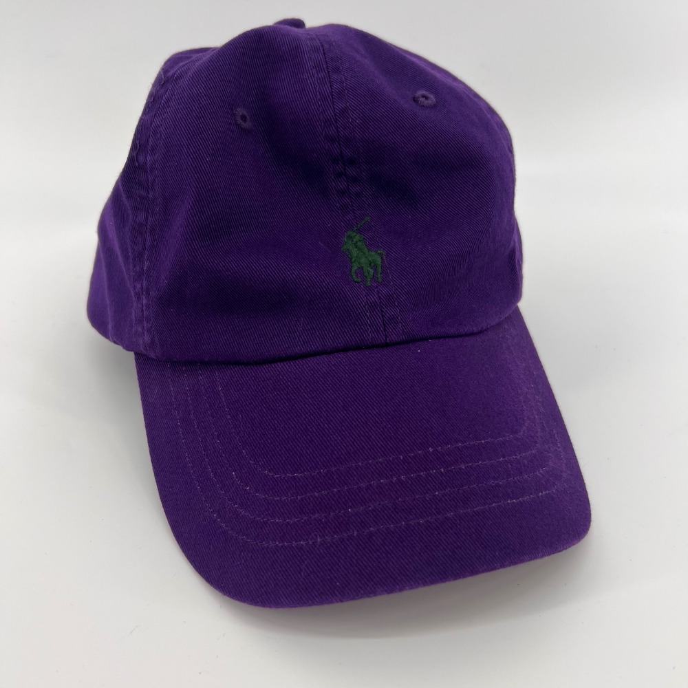 Polo Ralph Lauren Mens OSFM Baseball Cap Cotton Purple Green Pony Classic Preppy